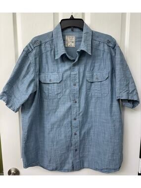 Colours by Alexander Julian Short Sleeves Blue button down collared shirt 2XL